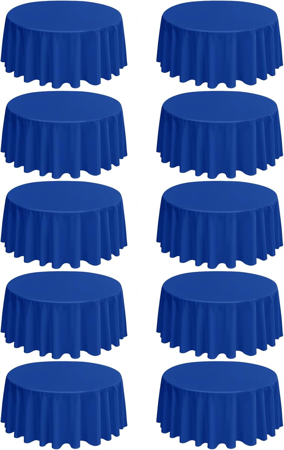 10 Pack Round Tablecloths - 90 Inch Royal Blue Polyester Covers