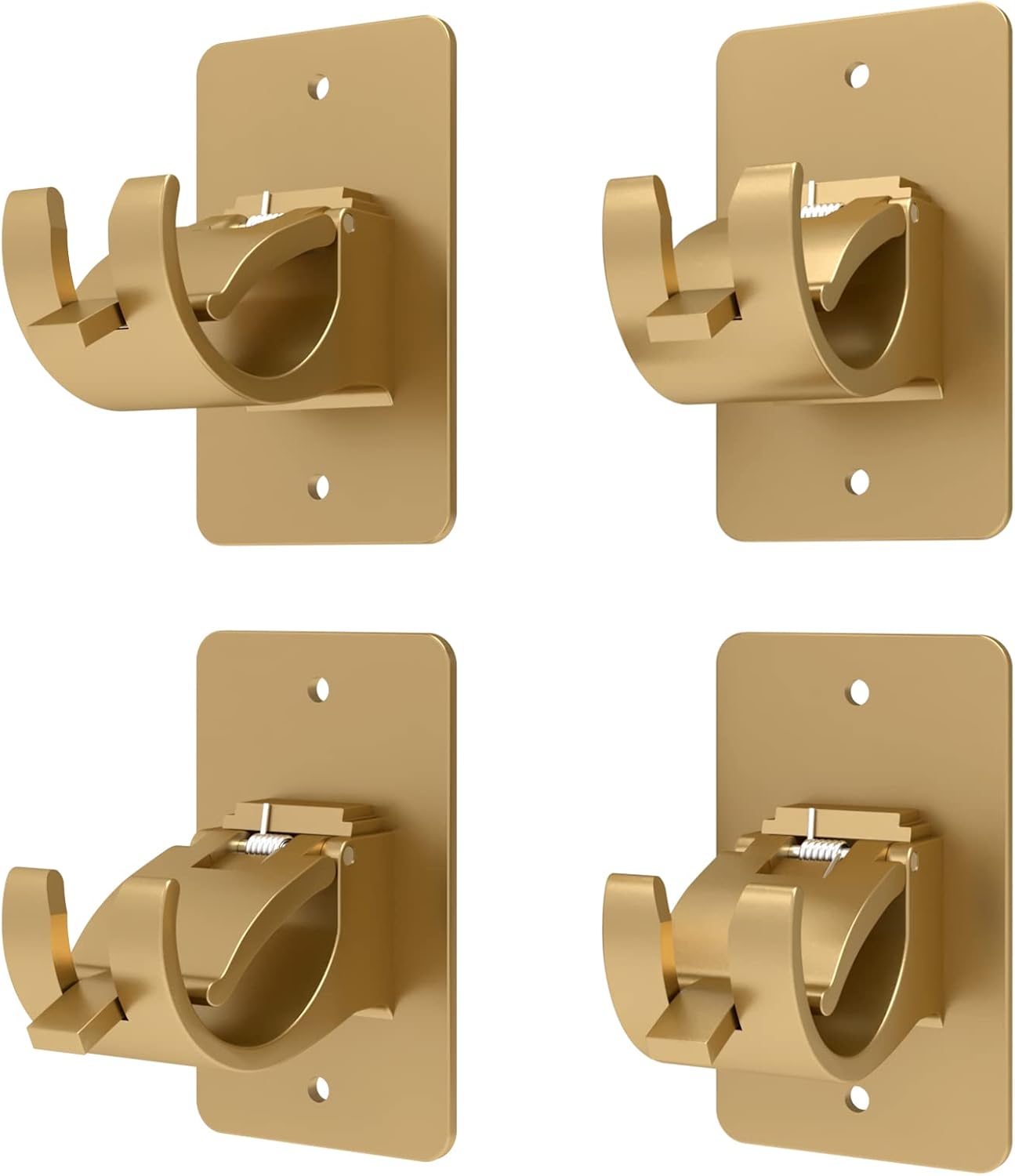 Gold Self-Adhesive Curtain Rod Brackets: No Drill, No Damage!
