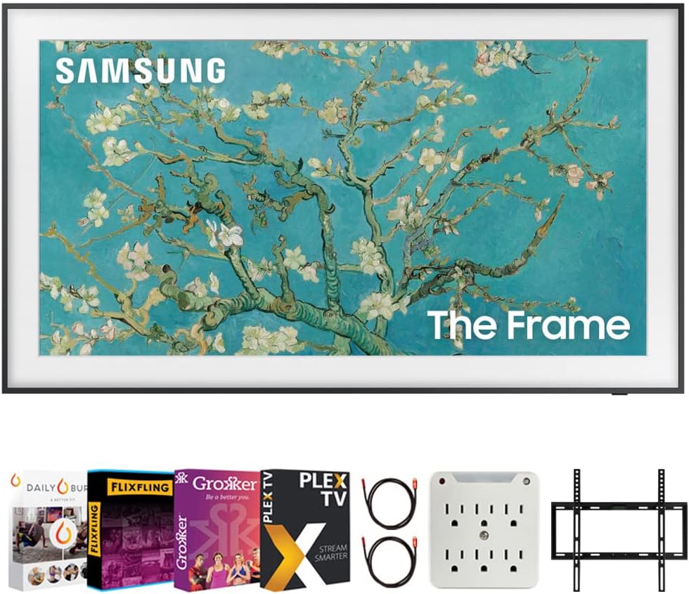 SAMSUNG 32 The Frame QLED 4K Smart TV Bundle + Streaming + Mount