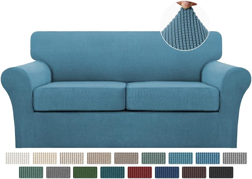 Turquoize 3 Piece Sofa Covers for 2 Cushion Couch Slipcover