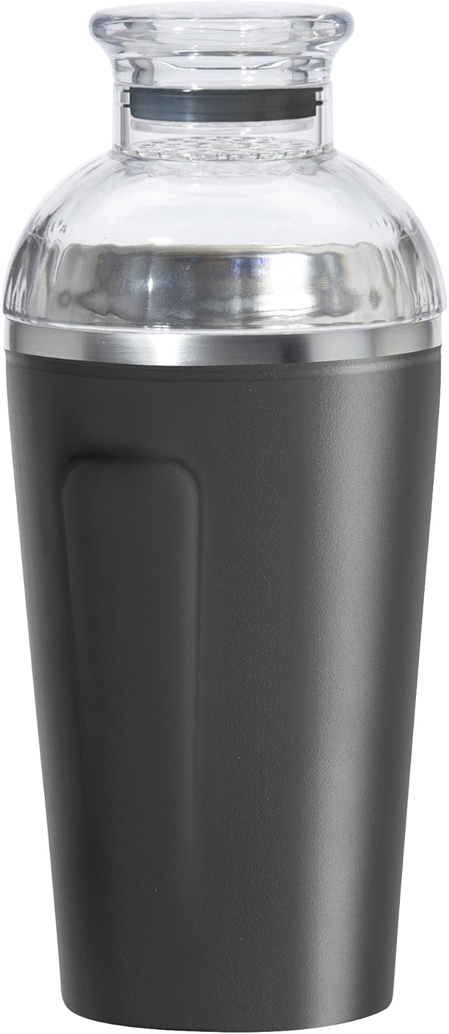 OGGI Groove 17oz Insulated Cocktail Shaker - Built-In Strainer, Ultimate Mixing Power!