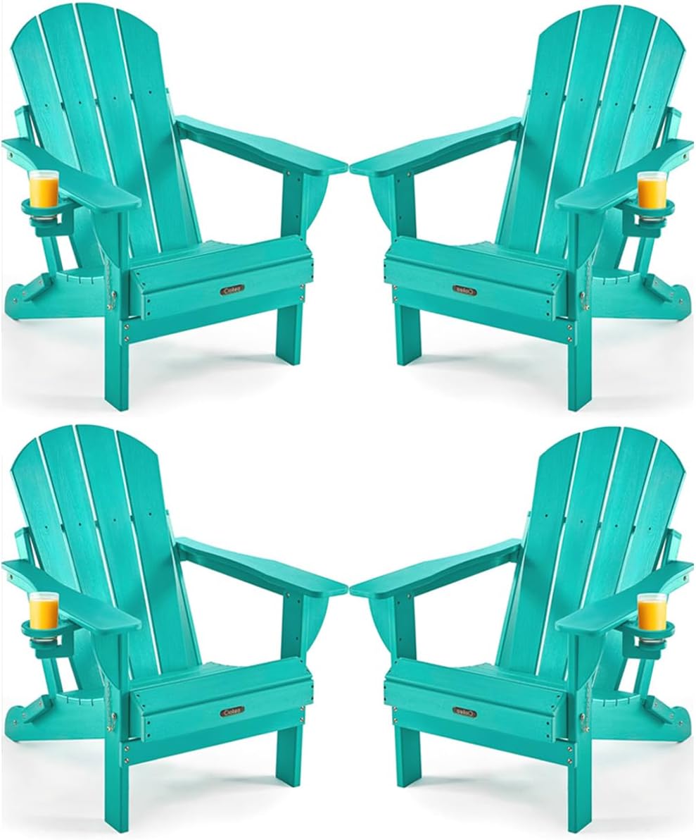 Ciokea Folding Adirondack Chair Set for Outdoor Relaxation