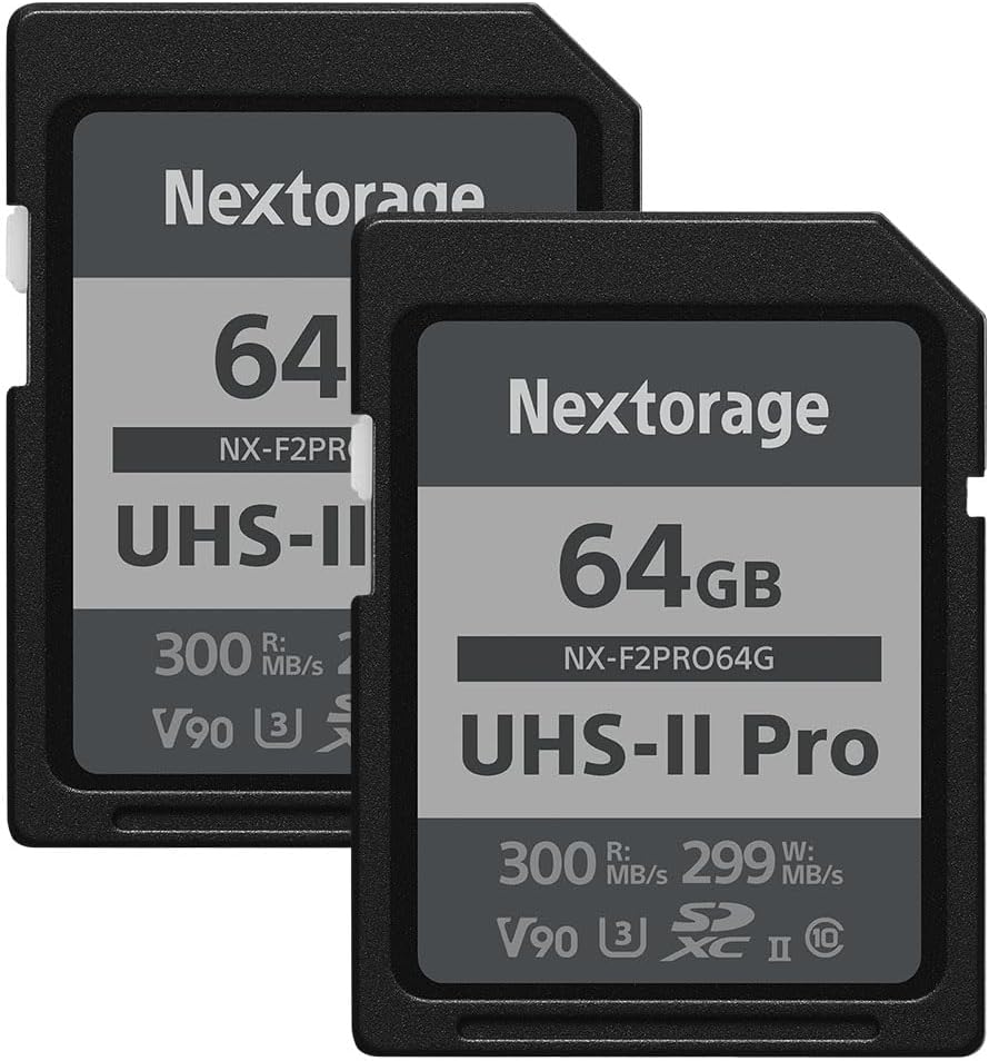 Nextorage 64GB 2pack SDXC UHS-II V90 Card for 4K Recording