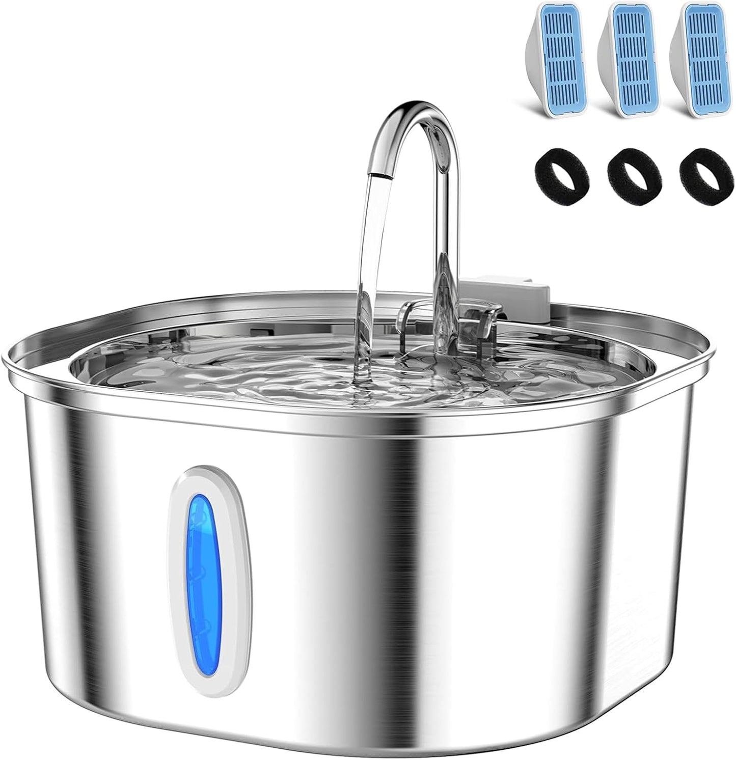 PEKTACO Stainless Steel Cat Water Fountain for Enhanced Hydration