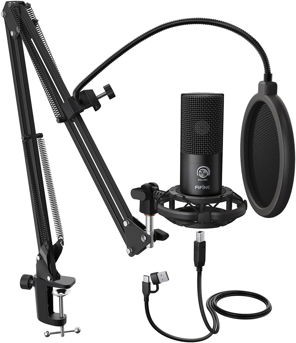FIFINE Studio USB Microphone Kit for Podcasting and Streaming