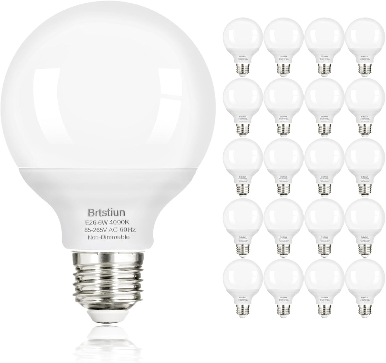 G25 LED Globe Light Bulbs for Bathroom Vanity, 40W Equivalent