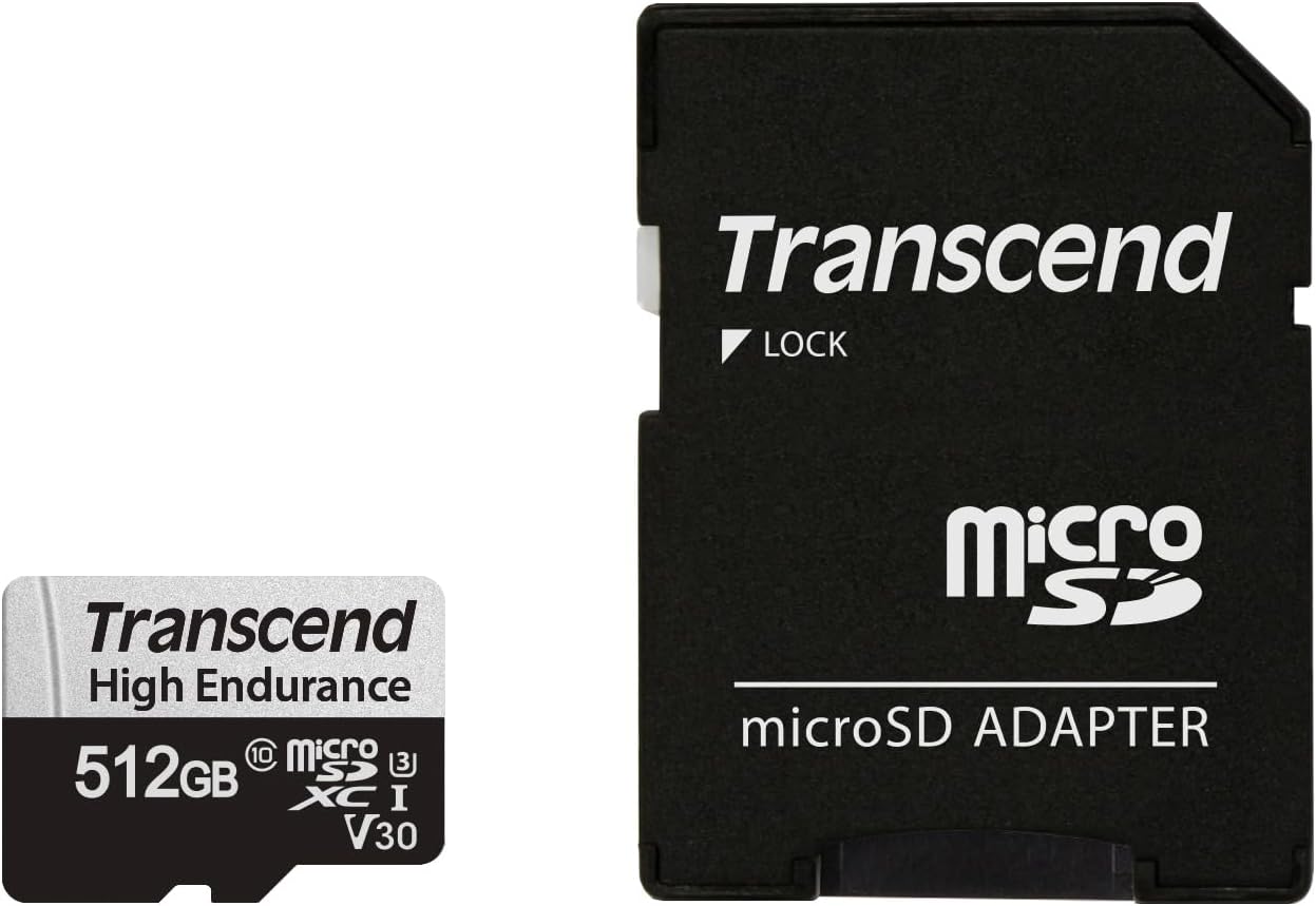 Transcend 512GB High Endurance microSD Card for Cameras & Drones