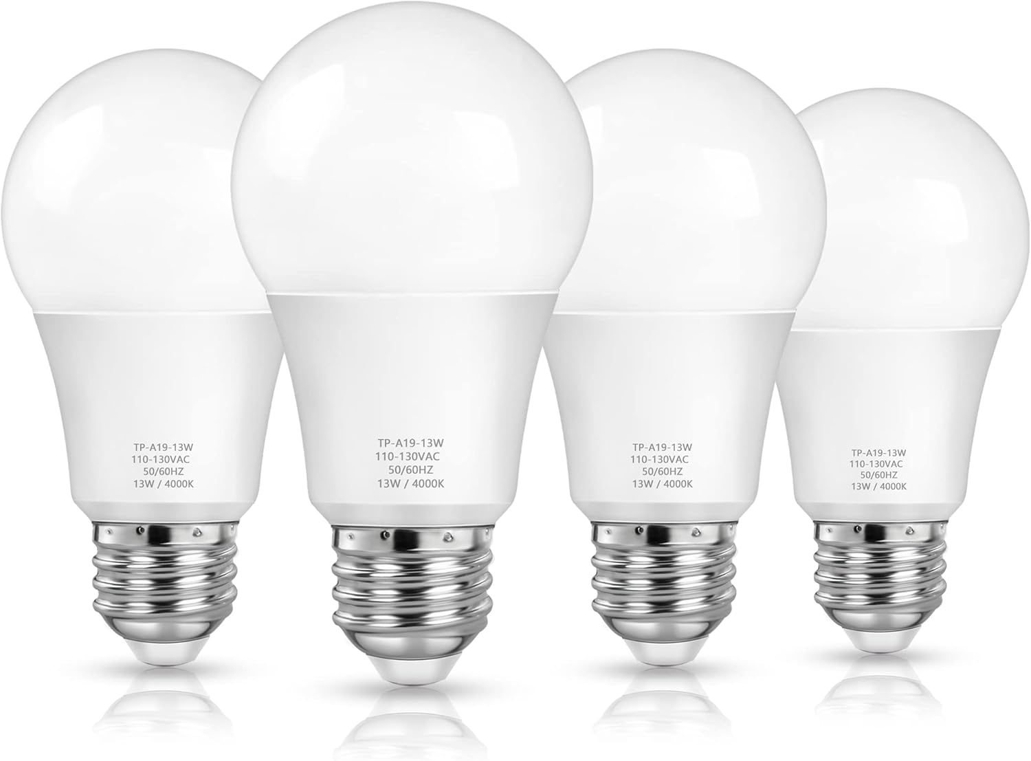MAXvolador A19 LED Light Bulbs 100 Watt Equivalent 4-Pack