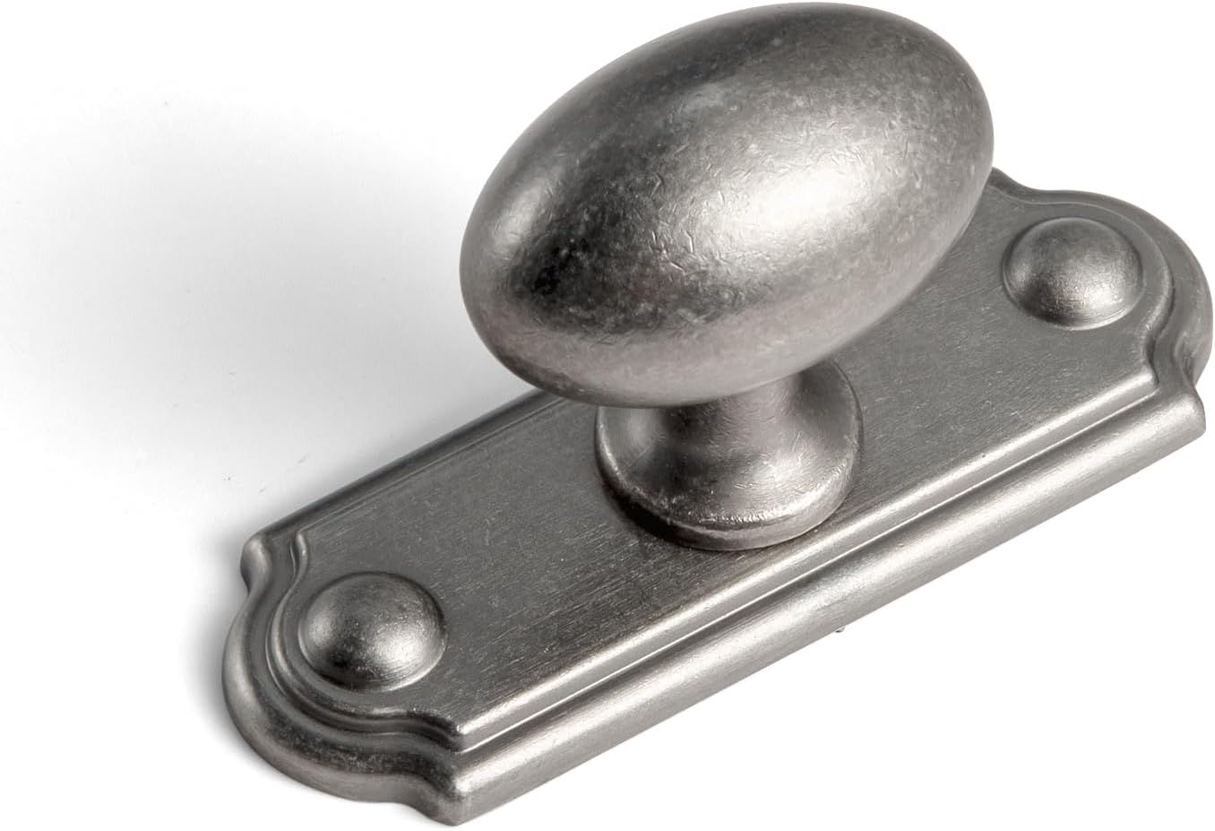 Goo-Ki Antique Silver Cabinet Knobs with Backplate for Drawers