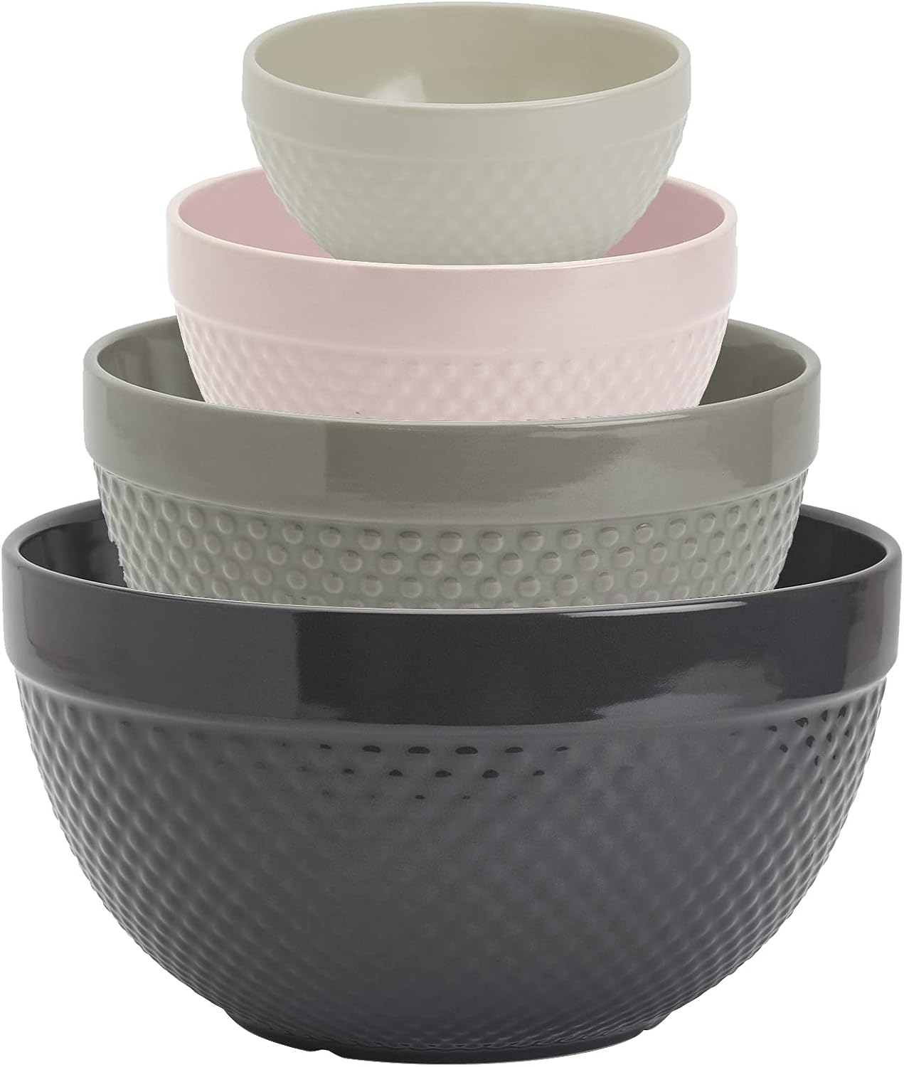TTU Hobnail Style 4 Piece Mixing Bowl Set for Cooking