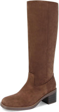 Womens Banana Knee High Boots Square Toe Comfortable Campus Boots 57in