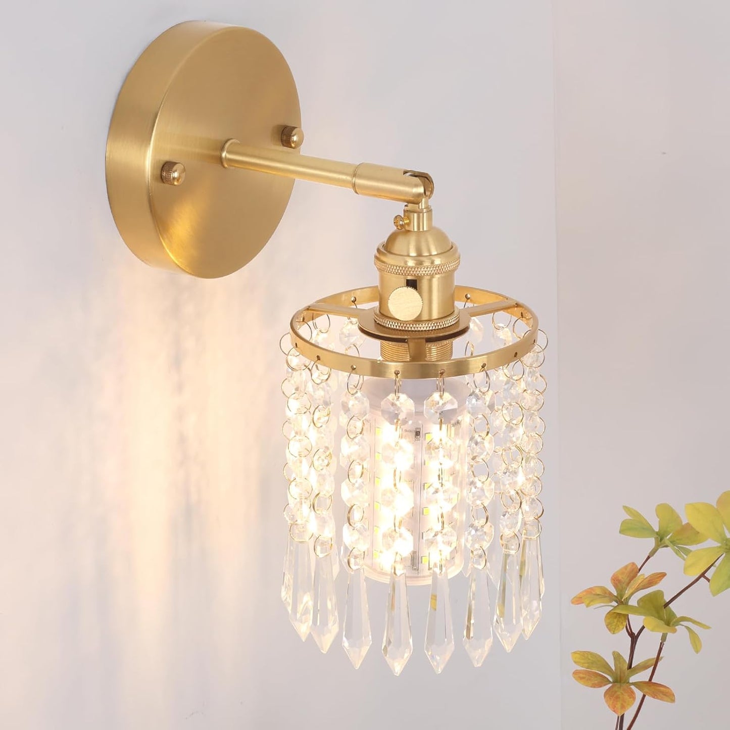 Crystal Battery Operated Wall Sconce for Modern Home Decor