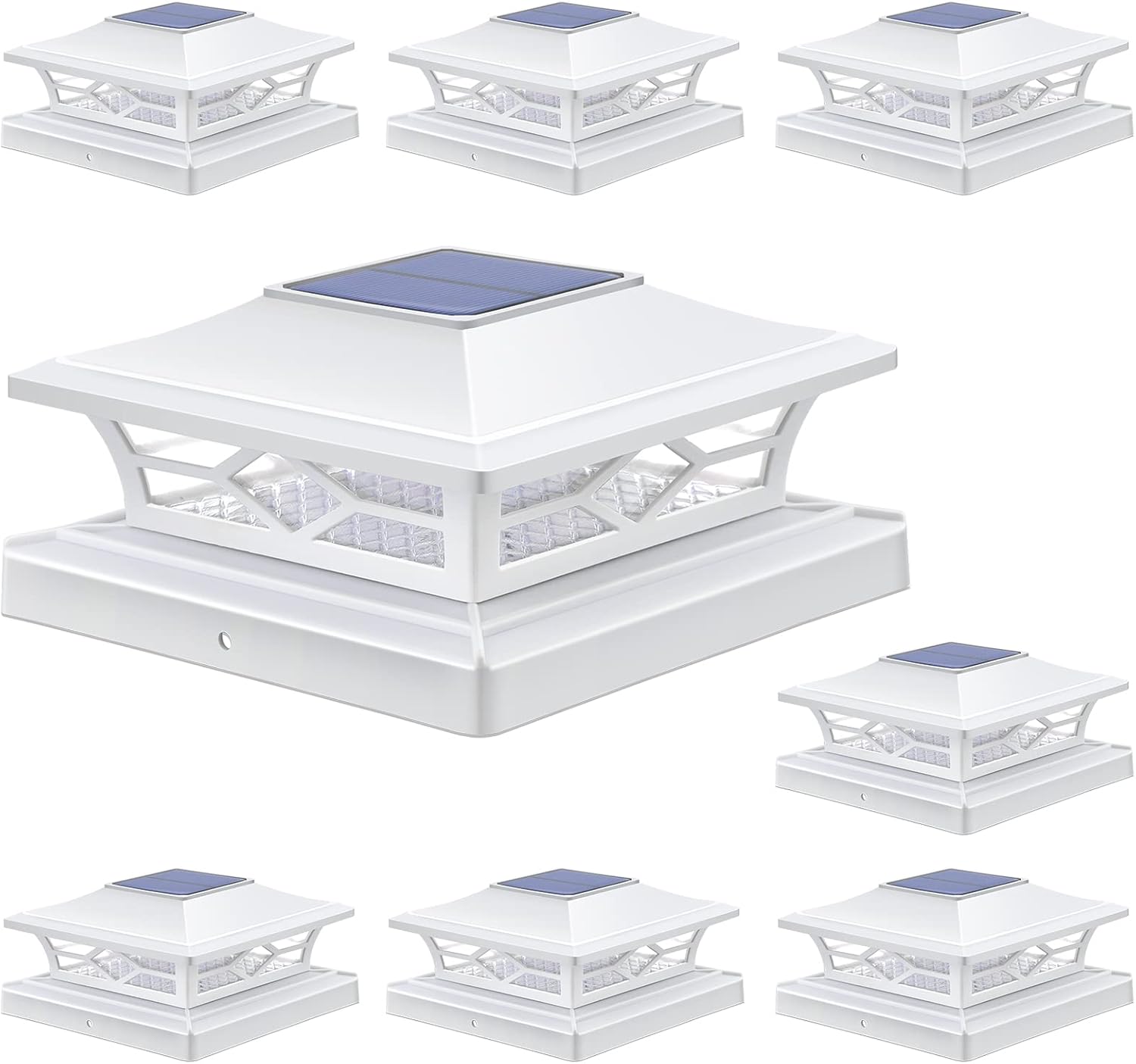 APONUO Solar Post Cap Lights for 4x4 and 6x6 Posts - 8 Pack