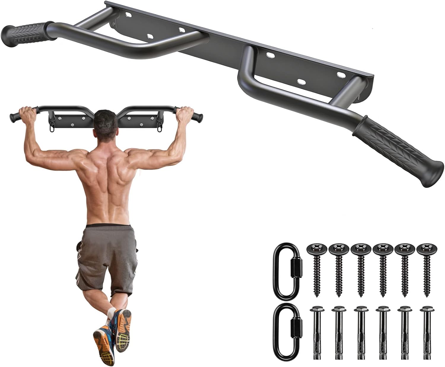 Kipika Heavy Duty Wall Mounted Doorway Pull Up Bar for Home Gym