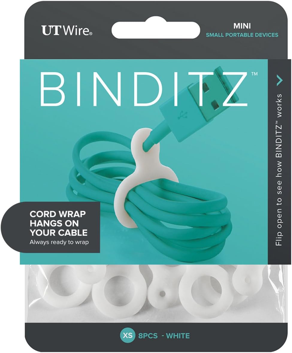 UT Wire White Silicon Cable Wrap Set - Organize Anywhere!