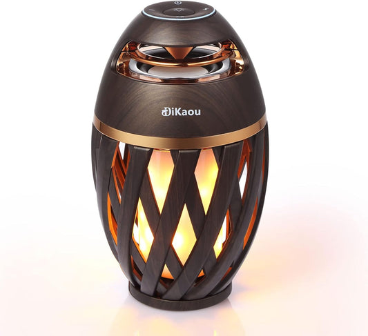 DIKAOU Outdoor Bluetooth Speaker with LED Flame Atmosphere