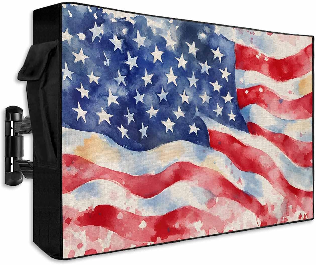 American Flag Outdoor TV Cover for 52 to 55 Inch Screens