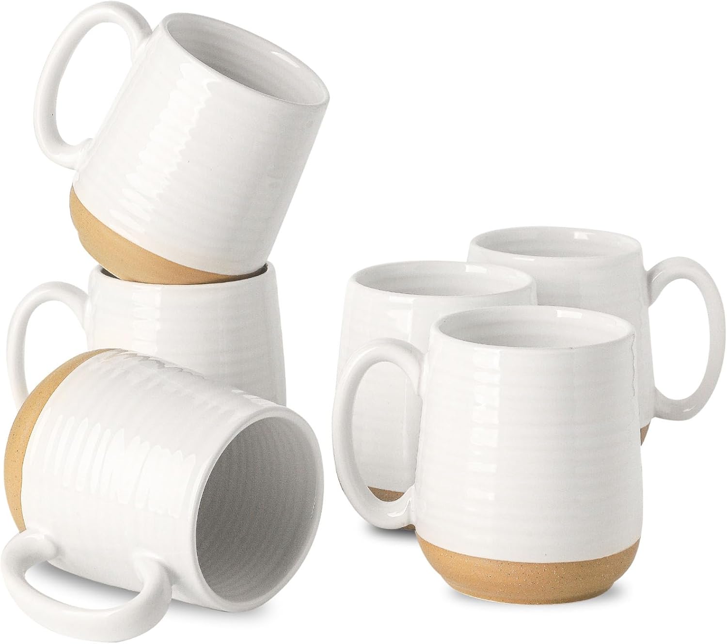 Hasense Porcelain Coffee Mugs Set of 6 for Every Beverage Lover