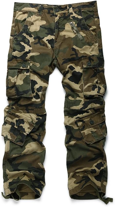Raroauf Women's Casual Cargo Pants with 8 Pockets for Comfort