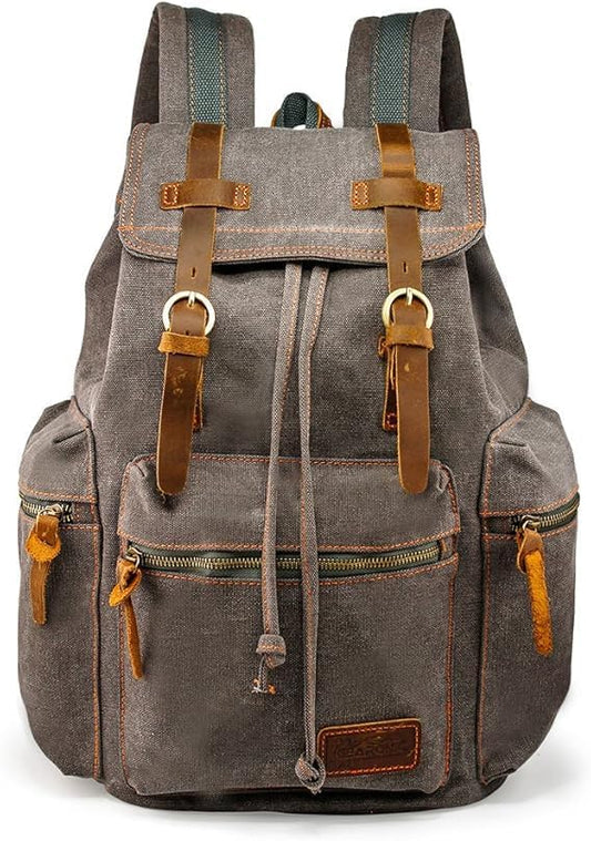 GEARONIC Vintage Canvas Backpack for Casual Daypack Use