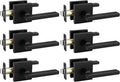 Matte Black Passage Door Handles - Durable Zinc Alloy 6 Pack