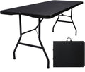Folding Table 6ft Portable Heavy Duty Plastic Fold-in-Half - Portable
