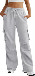 Wide Leg Cargo Sweatpants Women High Waisted - Buttery Soft Cotton