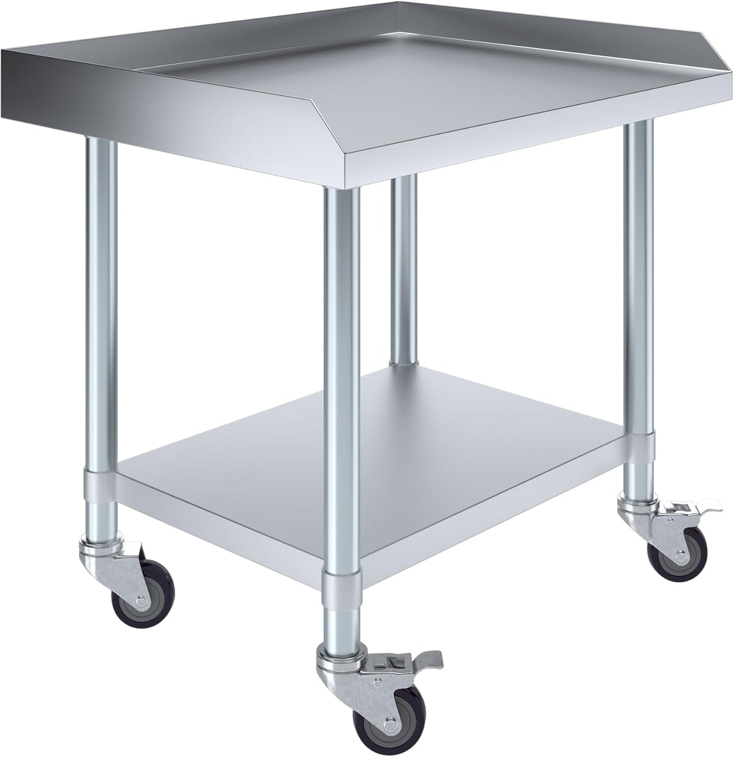 AmGood Stainless Steel Equipment Stand with Undershelf and Casters
