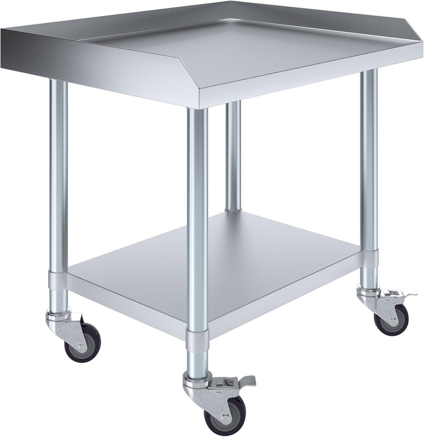 AmGood Stainless Steel Equipment Stand with Undershelf and Casters