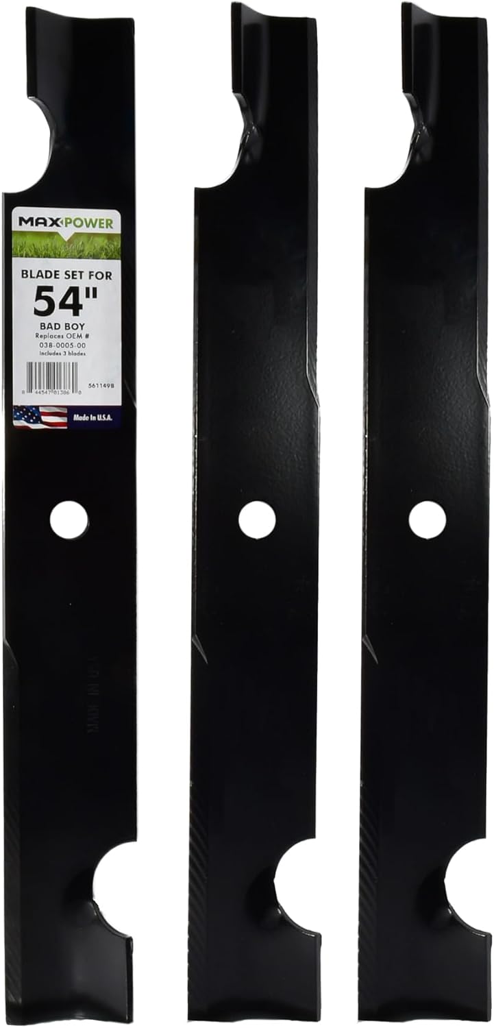 MaxPower 561149B 3 Blade Set for 54 in Cut Bad Boy Mowers