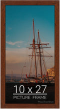 wallsthatspeak 10x27 Dark Walnut Rustic Pine Picture Frame - Slim