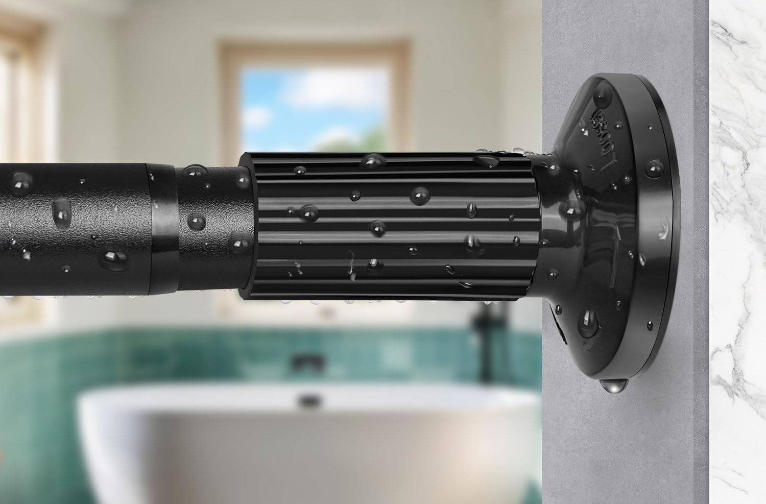 Adjustable Never Rust Tension Shower Rod 51-86In - Easy Install