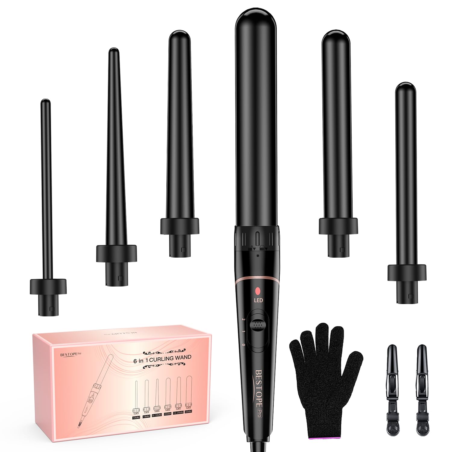 Long Barrel Curling Iron Wand Set for Effortless Styling