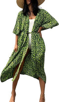 Bsubseach Stylish Tie Dye Kimono Swimsuit Cover Up for Women
