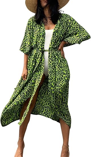 Bsubseach Stylish Tie Dye Kimono Swimsuit Cover Up for Women