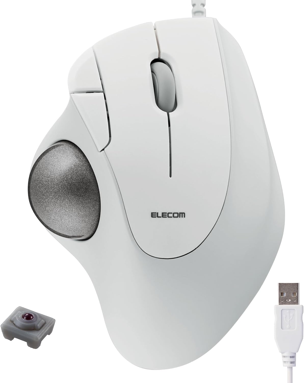 ELECOM Ergonomic Trackball with Ruby Ball Bearing for Comfort