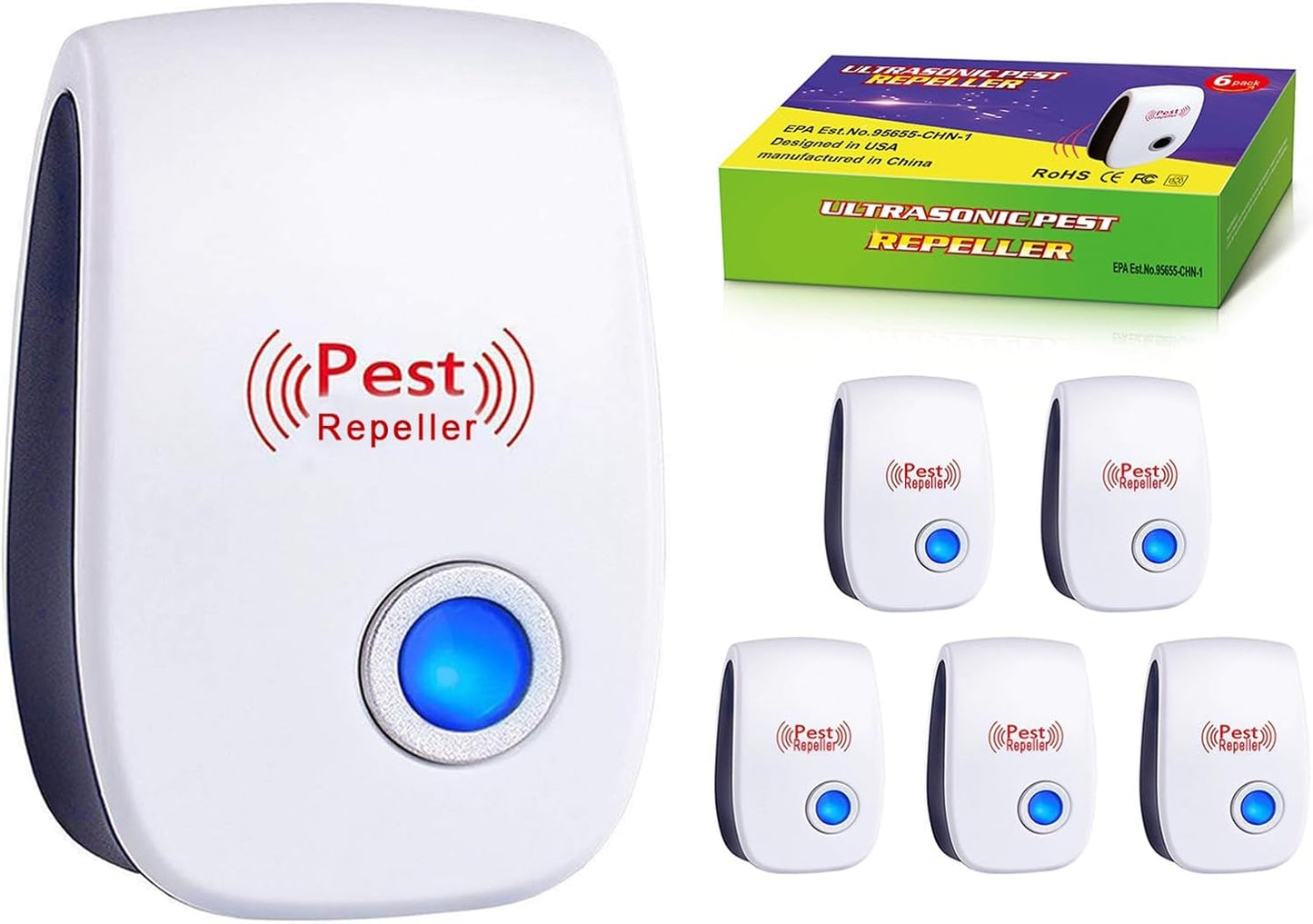 6 Pack Ultrasonic Pest Repeller by Allenjoy