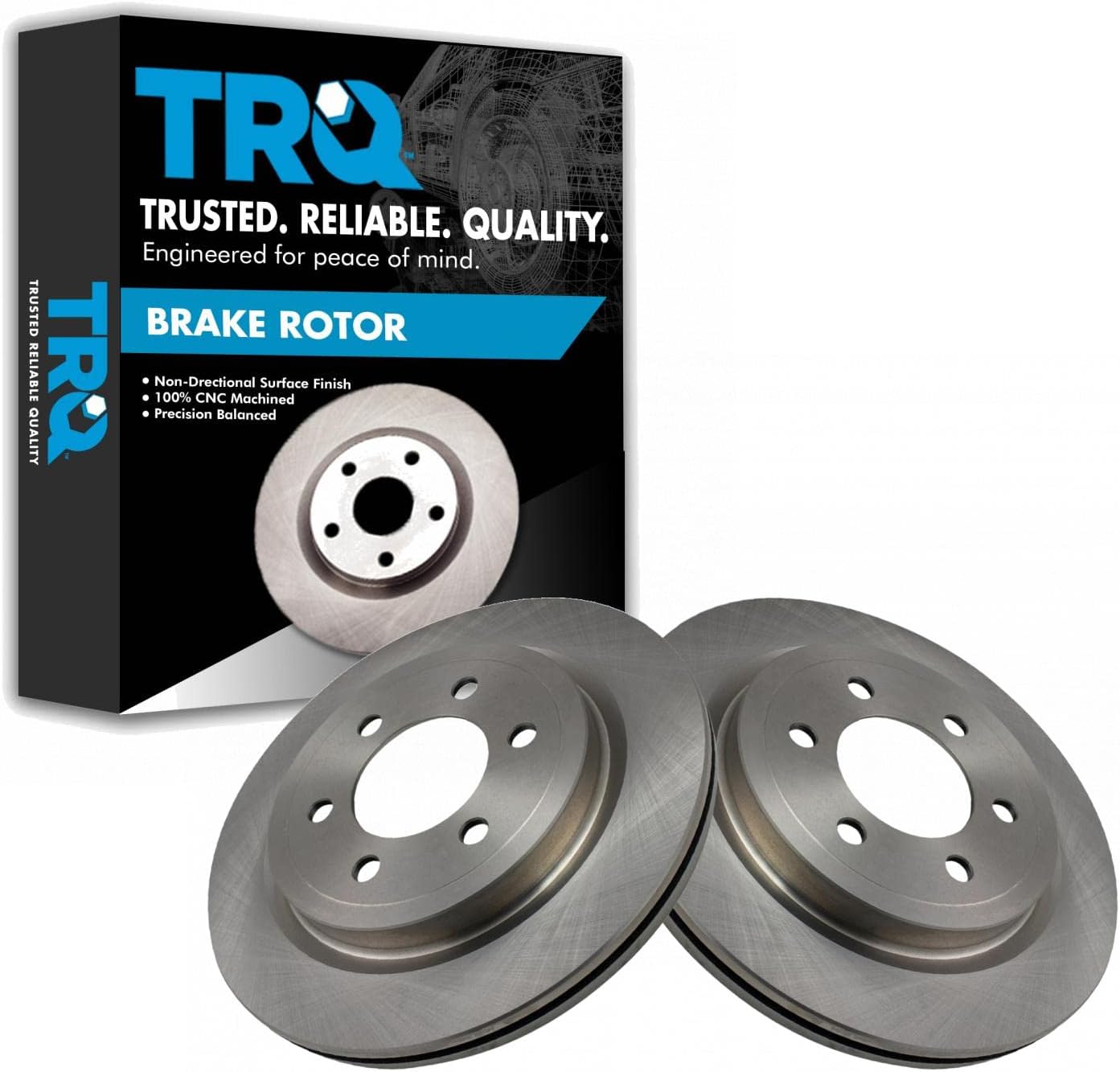 TRQ Rear Brake Rotors Set Vented for 2018-2021 Ford Expedition