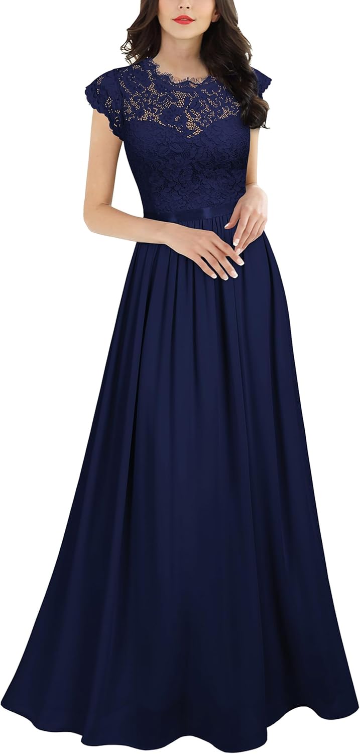 Miusol Women's Formal Floral Lace Evening Party Maxi Dress Review