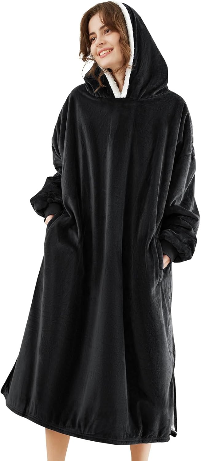 LetFunny Oversized Sherpa Hoodie Blanket