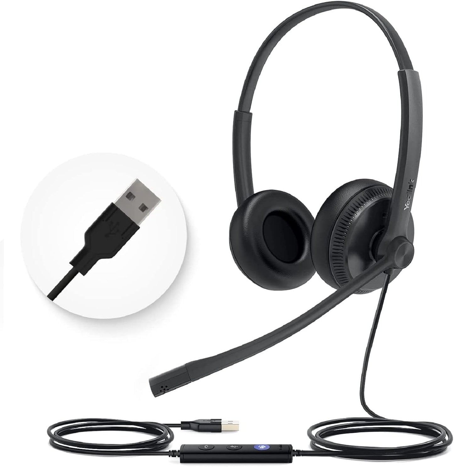 Yealink UH34 USB Headset with Mic for Professional Work Calls