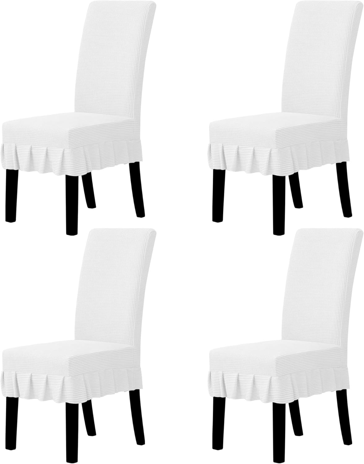 Stretch Dining Chair Covers with Skirt for Home and Events
