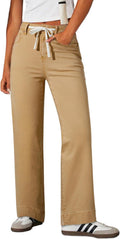 Wide Leg Jeans for Women High Waisted Drawstring Stretchy Denim