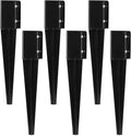 6 Pack 4x4 Fence Post Anchor Ground Spike Stakes - No Dig Installation