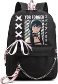 Anya Forger Canvas Backpack 24L - USB Laptop Bookbag for School