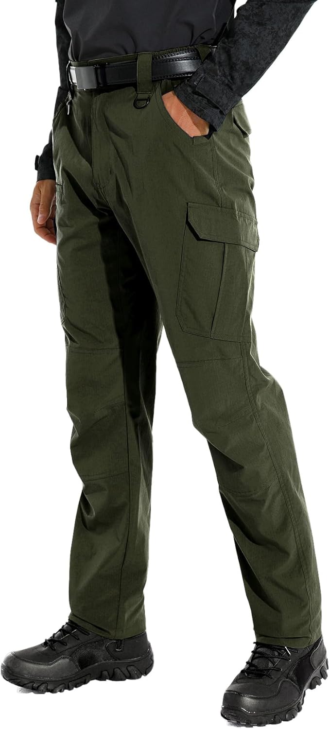 Lightweight Tactical Cargo Pants for Hiking and Work by KFUBUO