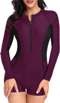 Daci Women's Long Sleeve Swim Rash Guard with UPF 50 Sun Protection