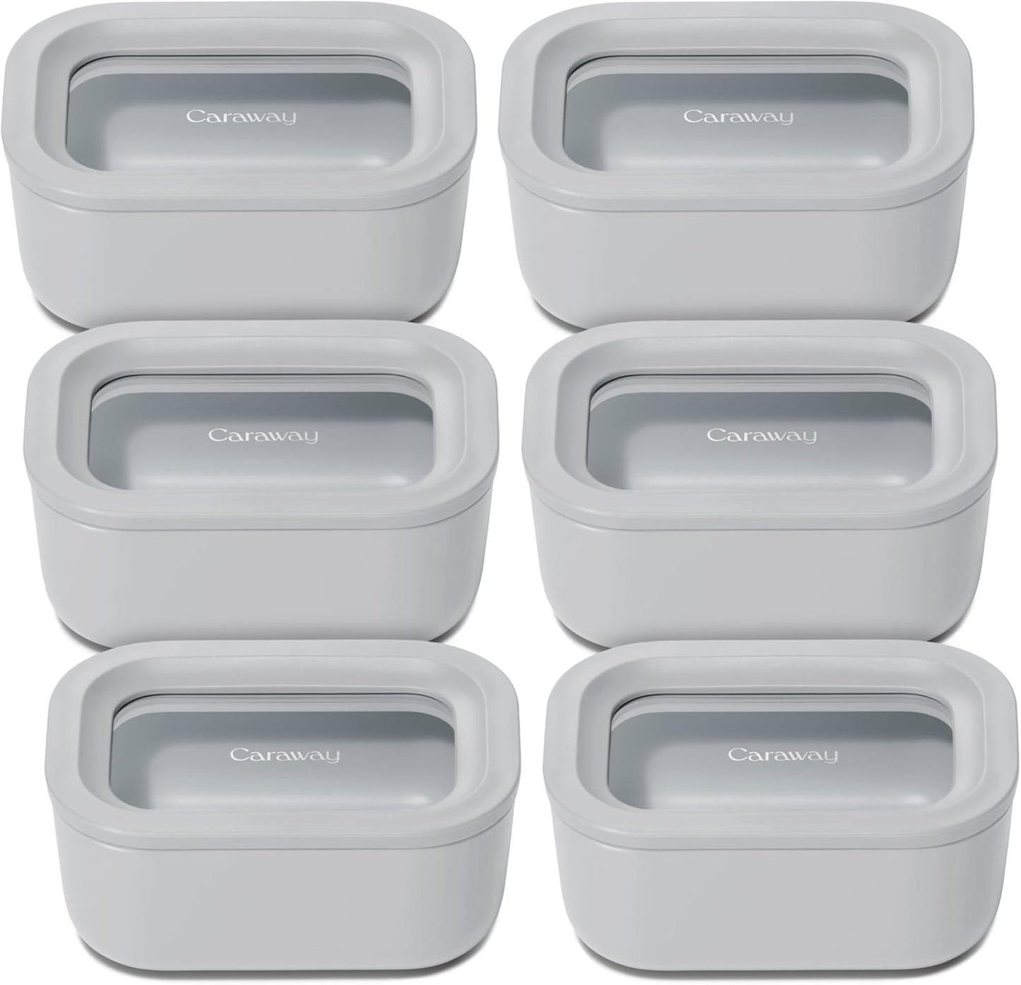 Caraway 6pc Glass Food Storage Set - Non-Toxic & Compact Design
