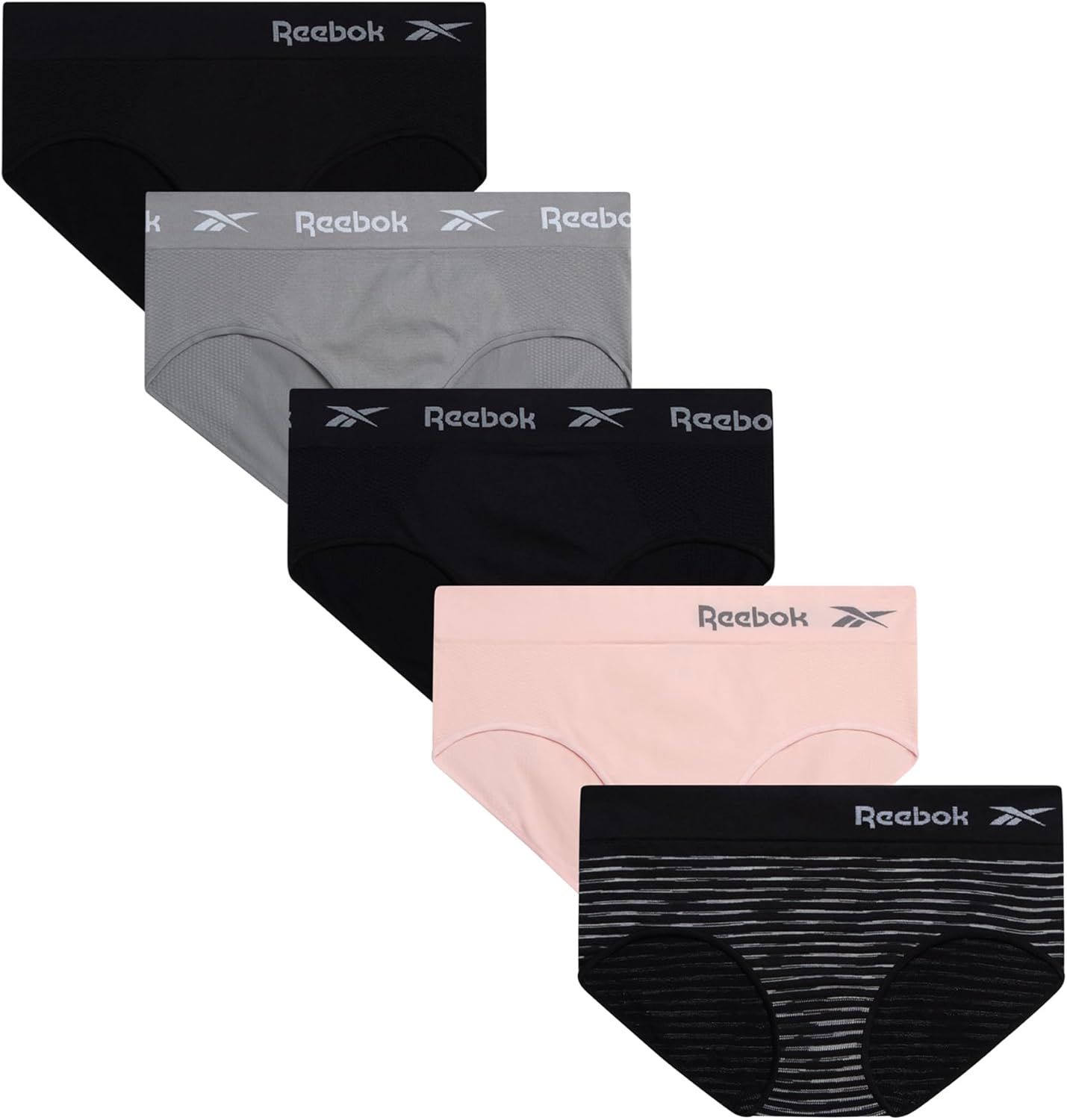 Reebok Hipster Panties for Women - 5 Pack of Seamless Comfort