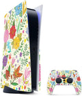 Glossy Glitter Gaming Skin for PS5 Bundle - Flower Garden